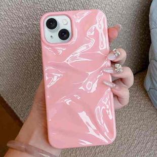 For iPhone 15 Water Ripple Electroplating Paint TPU Phone Case(Pink)