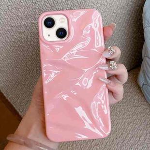 For iPhone 14 Plus Water Ripple Electroplating Paint TPU Phone Case(Pink)