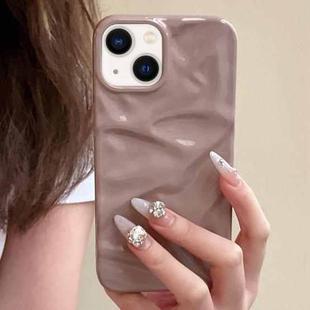 For iPhone 14 Plus Water Ripple Electroplating Paint TPU Phone Case(Pink Brown)