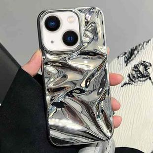 For iPhone 14 Water Ripple Electroplating Paint TPU Phone Case(Bright Silver)