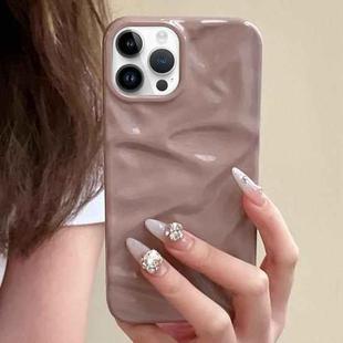 For iPhone 14 Pro Water Ripple Electroplating Paint TPU Phone Case(Pink Brown)