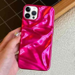 For iPhone 14 Pro Water Ripple Electroplating Paint TPU Phone Case(Rose Red)