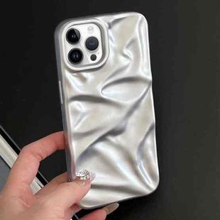 For iPhone 14 Pro Max Water Ripple Electroplating Paint TPU Phone Case(Silver)