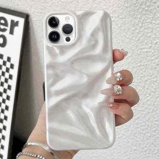 For iPhone 13 Pro Max Water Ripple Electroplating Paint TPU Phone Case(White)