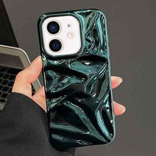 For iPhone 12 Water Ripple Electroplating Paint TPU Phone Case(Bright Green)