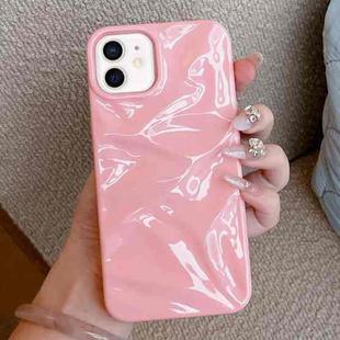 For iPhone 12 Water Ripple Electroplating Paint TPU Phone Case(Pink)