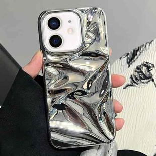 For iPhone 11 Water Ripple Electroplating Paint TPU Phone Case(Bright Silver)