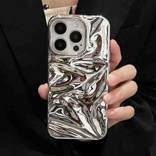 For iPhone 16 Plus Water Ripple Electroplating Paint TPU Phone Case(Bright Silver)