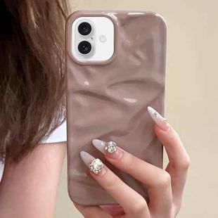 For iPhone 16 Water Ripple Electroplating Paint TPU Phone Case(Pink Brown)