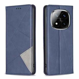 For Redmi Note 14 Pro 5G / Note 14 Pro+ 5G Rhombus Texture Magnetic Leather Phone Case(Blue)