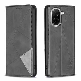 For Redmi A5 4G 171.7mm Rhombus Texture Magnetic Leather Phone Case(Black)