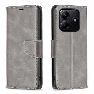 For Redmi Note 14 5G Lambskin Texture Pure Color Flip Leather Phone Case(Grey)