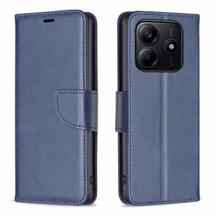 For Redmi Note 14 5G Lambskin Texture Pure Color Flip Leather Phone Case(Blue)