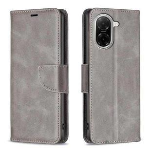 For Redmi A5 4G 171.7mm Lambskin Texture Pure Color Flip Leather Phone Case(Grey)
