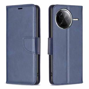 For Redmi K80 / K80 Pro Lambskin Texture Pure Color Flip Leather Phone Case(Blue)