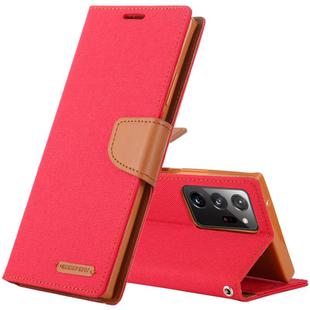 For Samsung Galaxy Note20 Ultra GOOSPERY CANVAS DIARY Canvas Texture Horizontal Flip PU Leather Case, with Holder & Card Slots & Wallet(Red)