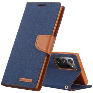 For Samsung Galaxy Note20 Ultra GOOSPERY CANVAS DIARY Canvas Texture Horizontal Flip PU Leather Case, with Holder & Card Slots & Wallet(Navy Blue)