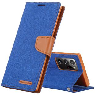 For Samsung Galaxy Note20 Ultra GOOSPERY CANVAS DIARY Canvas Texture Horizontal Flip PU Leather Case, with Holder & Card Slots & Wallet(Blue)
