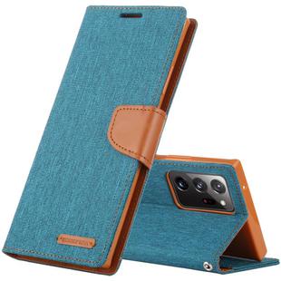 For Samsung Galaxy Note20 Ultra GOOSPERY CANVAS DIARY Canvas Texture Horizontal Flip PU Leather Case, with Holder & Card Slots & Wallet(Green)