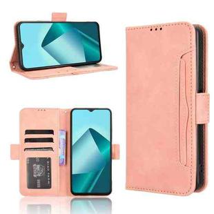 For Wiko T20 Skin Feel Calf Texture Card Slots Leather Phone Case(Pink)