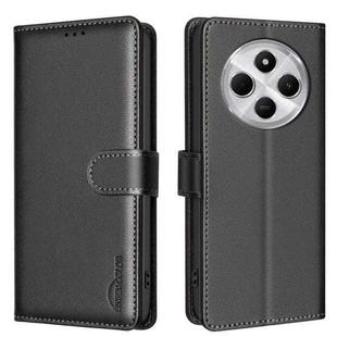 For Redmi 14C 4G Litchi Texture RFID Anti-theft Leather Phone Case(Black)