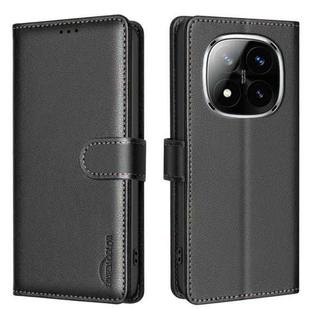 For Redmi Note 14 Pro 5G / Note 14 Pro+ 5G  Litchi Texture RFID Anti-theft Leather Phone Case(Black)