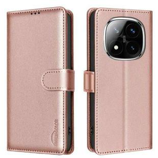 For Redmi Note 14 Pro / Note 14 Pro+ Litchi Texture RFID Anti-theft Leather Phone Case(Gold)