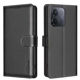 For Redmi 15C 4G 173.1mm / 15C 5G 173.1mm Litchi Texture RFID Anti-theft Leather Phone Case(Black)