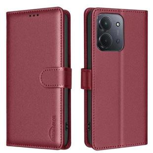 For Redmi 15C 4G 173.1mm / 15C 5G 173.1mm Litchi Texture RFID Anti-theft Leather Phone Case(Red)