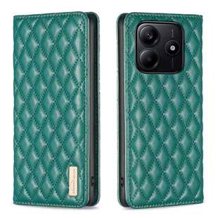 For Redmi Note 14 5G Diamond Lattice Magnetic Leather Flip Phone Case(Green)