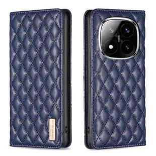 For Redmi Note 14 Pro 5G / Note 14 Pro+ 5G Diamond Lattice Magnetic Leather Flip Phone Case(Blue)