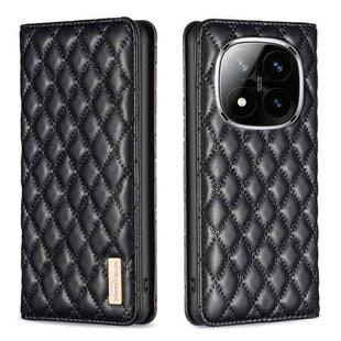 For Redmi Note 14 Pro 5G / Note 14 Pro+ 5G Diamond Lattice Magnetic Leather Flip Phone Case(Black)