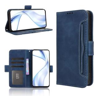 For Fujitsu Arrows Alpha F-51F Skin Feel Calf Texture Card Slots Leather Phone Case(Blue)