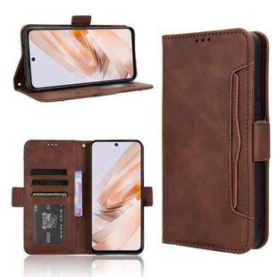 For Redmi 13 4G / Note 13R 5G Skin Feel Calf Texture Card Slots Leather Phone Case(Brown)