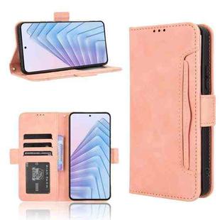 For Redmi Note 14 4G 164.84mm EU Version Skin Feel Calf Texture Card Slots Leather Phone Case(Pink)