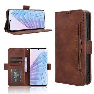 For Redmi Note 14 4G 164.84mm EU Version Skin Feel Calf Texture Card Slots Leather Phone Case(Brown)