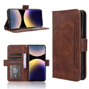 For Redmi Note 14 Pro 4G Skin Feel Calf Texture Card Slots Leather Phone Case(Brown)
