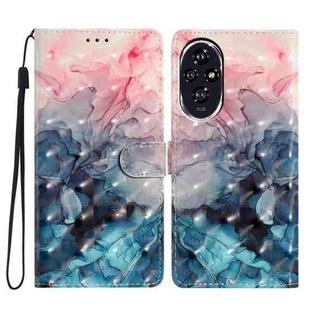 For Honor 200 3D Pattern Leather Phone Case(3D Pink Blue Marble)