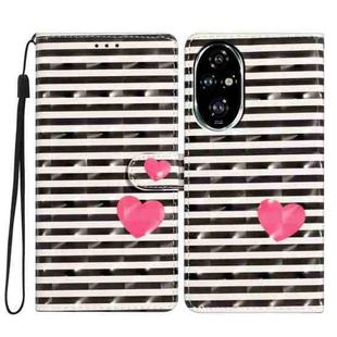 For Honor 200 Pro 3D Pattern Leather Phone Case(Striped Heart)