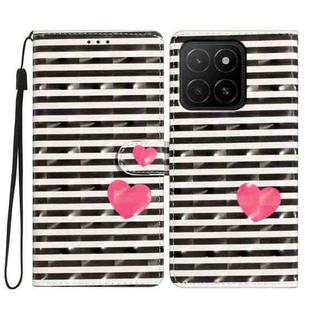 For Honor X5b 4G 3D Pattern Leather Phone Case(Striped Heart)