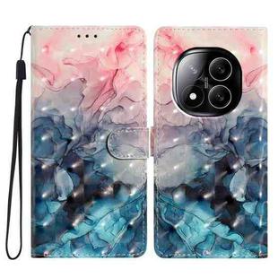 For Redmi Note 14 Pro+ 5G 3D Pattern Leather Phone Case(3D Pink Blue Marble)