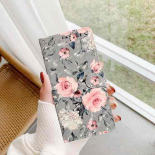 For Samsung Galaxy A16 5G 3D Pattern Leather Phone Case(Gray Base Flower)