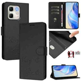 For Infinix Hot 50i 5G / Smart 9 4G Smile Embossing RFID Leather Phone Case(Black)