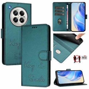 For Infinix Zero 40 4G / 5G Smile Embossing RFID Leather Phone Case(Peacock Green)