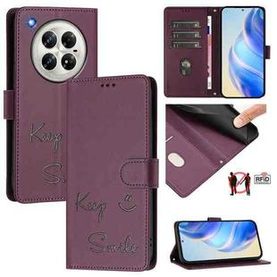 For Infinix Zero 40 4G / 5G Smile Embossing RFID Leather Phone Case(Violet)