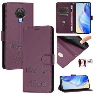 For Nokia 6.3 / G20 / G10 Smile Embossing RFID Leather Phone Case(Violet)