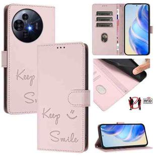 For TCL 50 Pro NxtPaper Smile Embossing RFID Leather Phone Case(Pink)