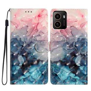 For HMD Pulse+ 3D Pattern Leather Phone Case(3D Pink Blue Marble)