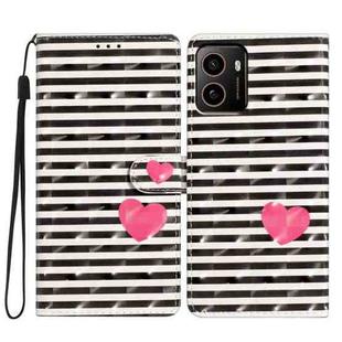 For HMD Pulse+ 3D Pattern Leather Phone Case(Striped Heart)