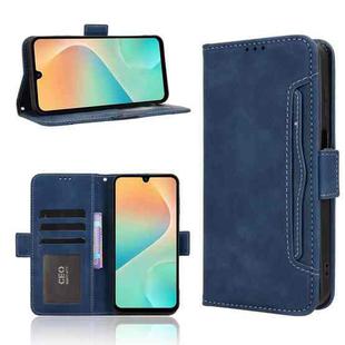 For Samsung Galaxy M36 5G Skin Feel Calf Texture Card Slots Leather Phone Case(Blue)